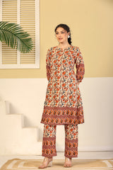 Rust Bloom Printed Cotton Co-ord Set