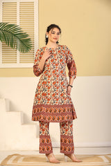 Rust Bloom Printed Cotton Co-ord Set