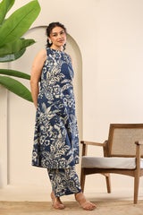 Indigo Bloom Printed Co-ord Set