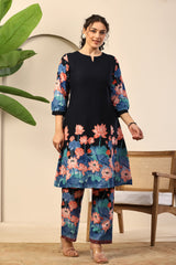Midnight Lotus Printed Co-ord Set