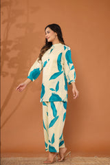 Blue Dusk High-Neck Co-ord Set