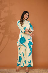 Blue Dusk High-Neck Co-ord Set