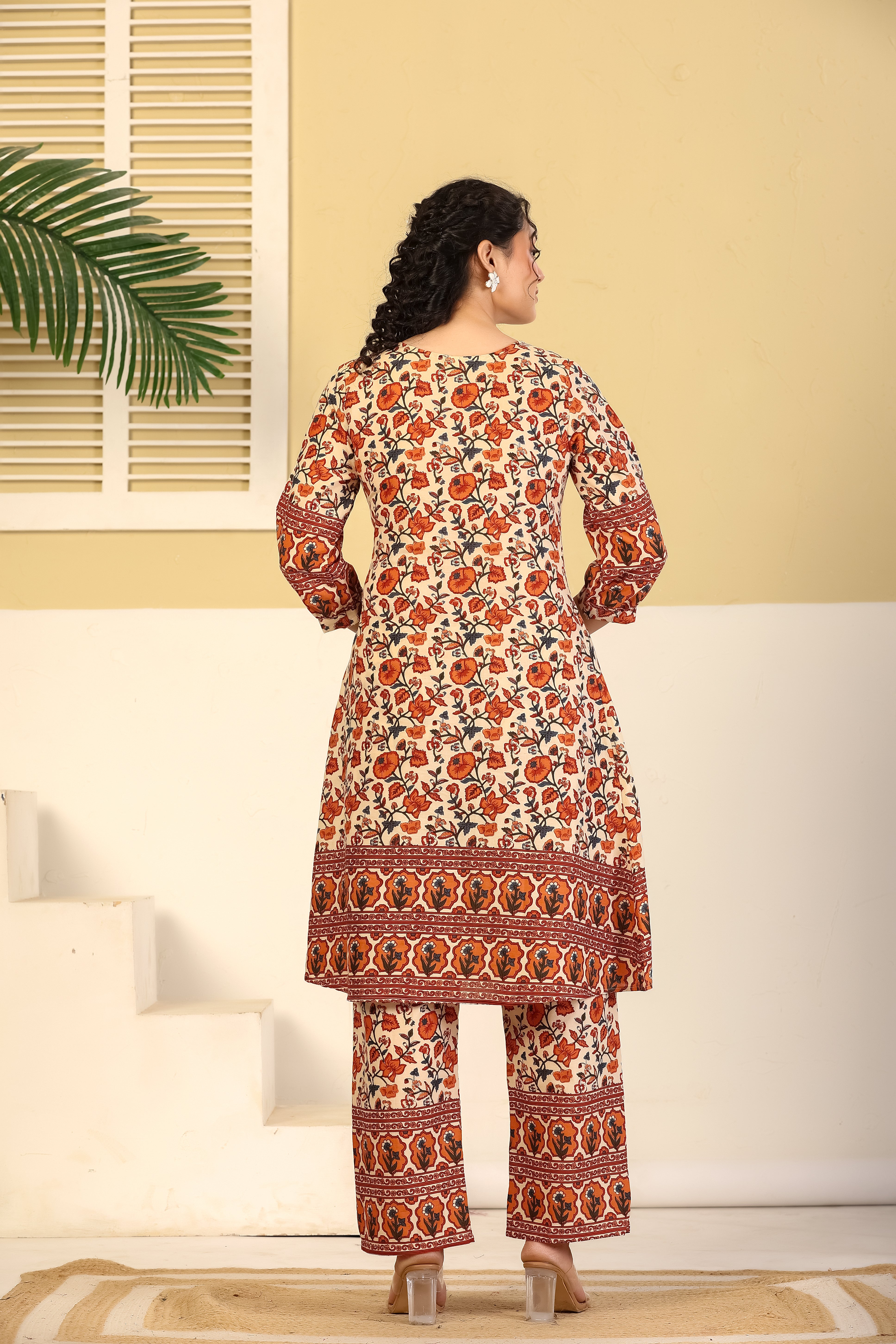 Rust Bloom Printed Cotton Co-ord Set