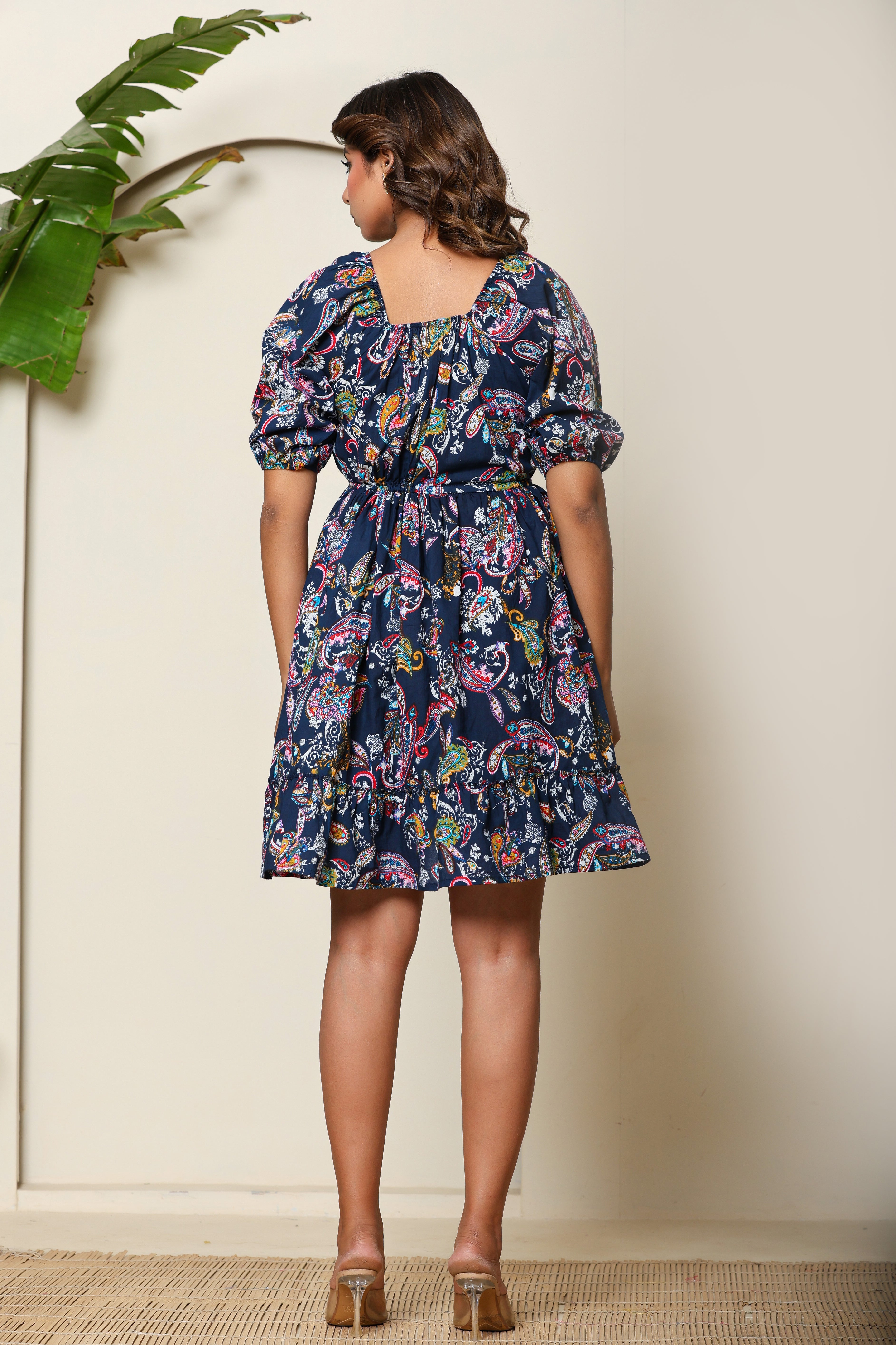 Noir Knot Ruffle Tiered Dress