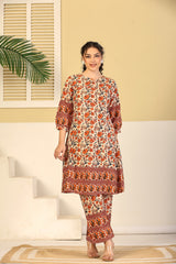 Rust Bloom Printed Cotton Co-ord Set