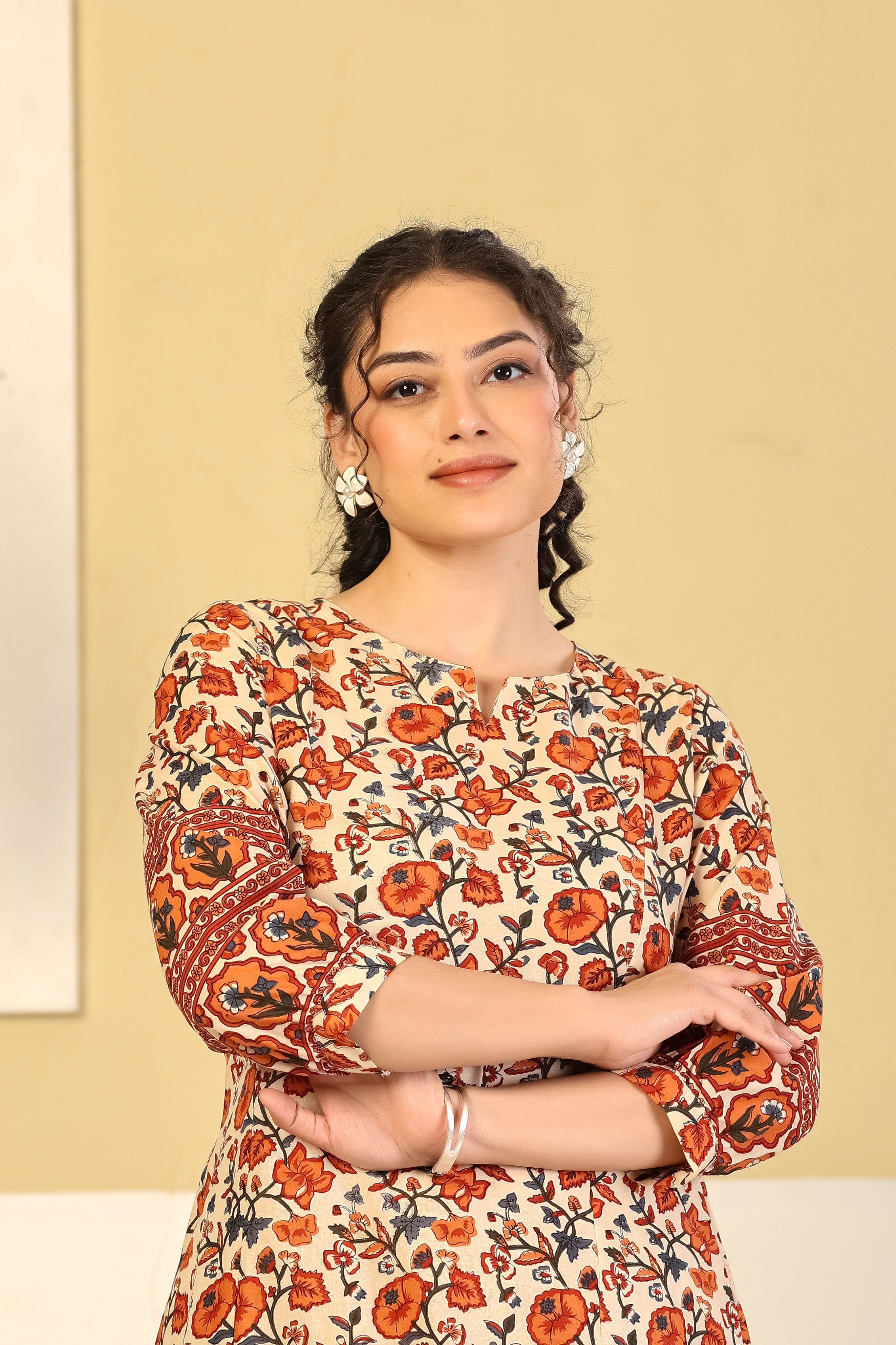 Rust Bloom Printed Cotton Co-ord Set