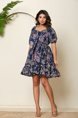 Noir Knot Ruffle Tiered Dress