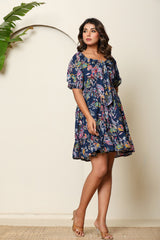 Noir Knot Ruffle Tiered Dress
