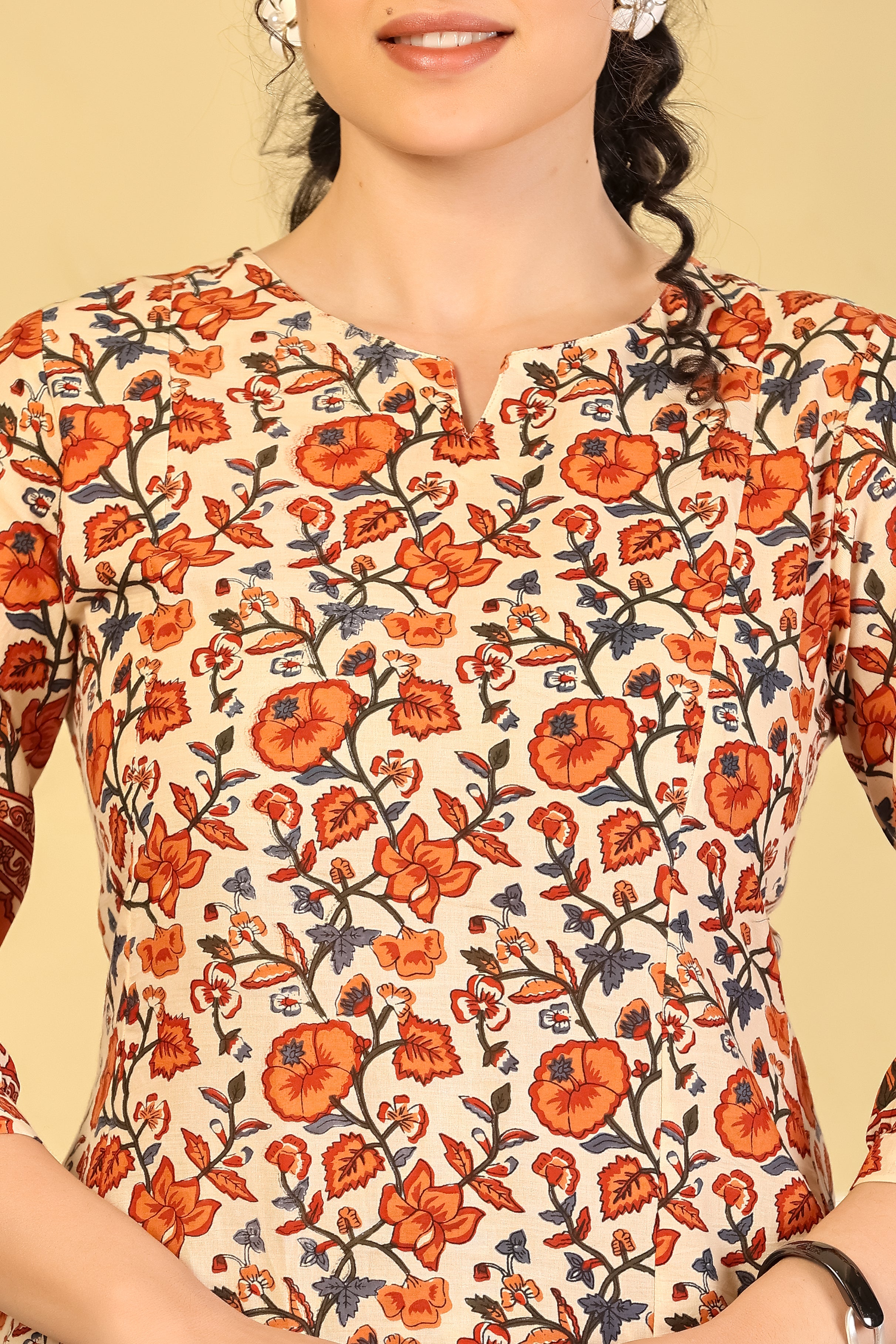 Rust Bloom Printed Cotton Co-ord Set