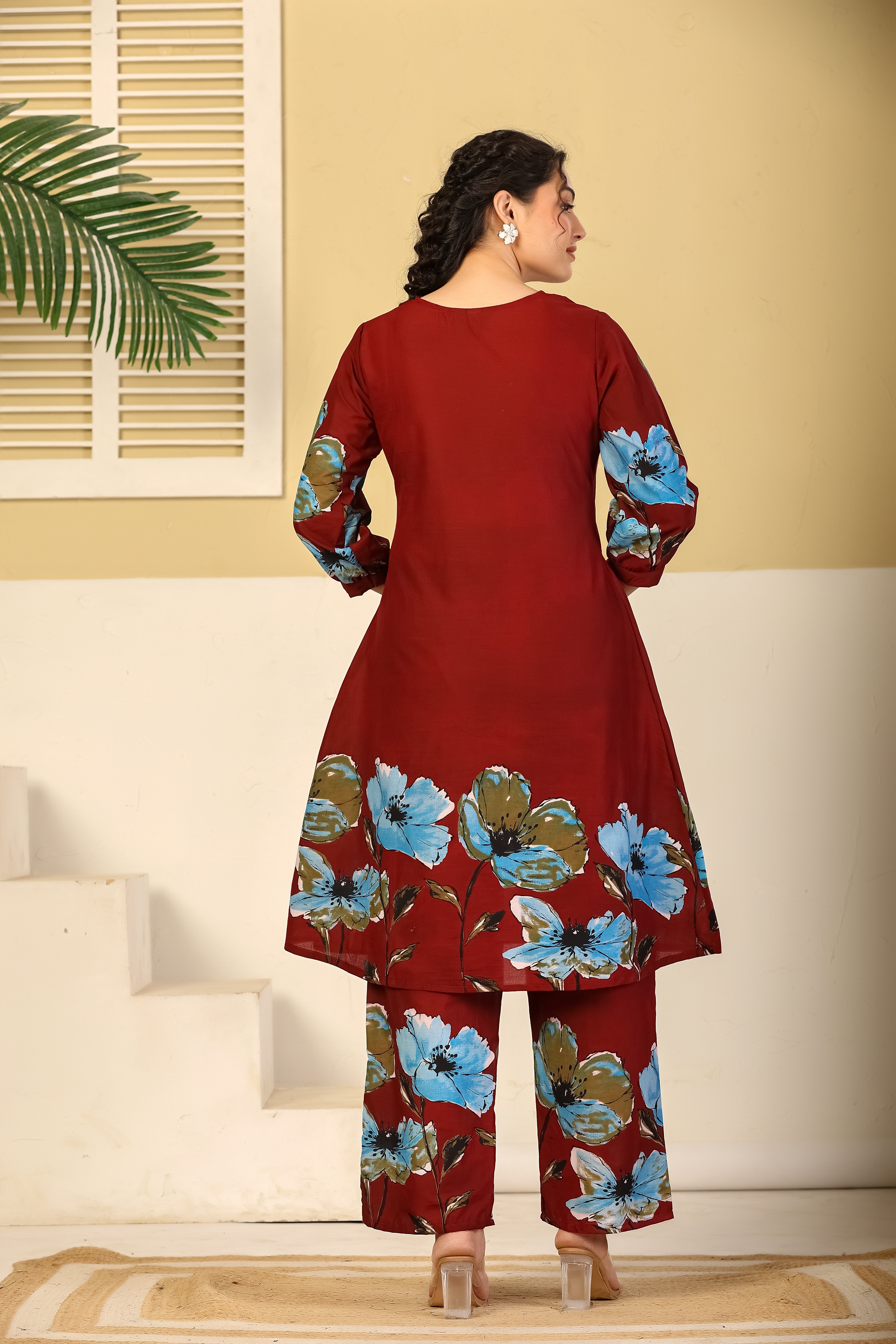 Wine Bloom Statement Co-ord Set