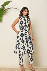 Monochrome Mirage Ikat Co-Ord Set