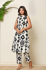 Monochrome Mirage Ikat Co-Ord Set