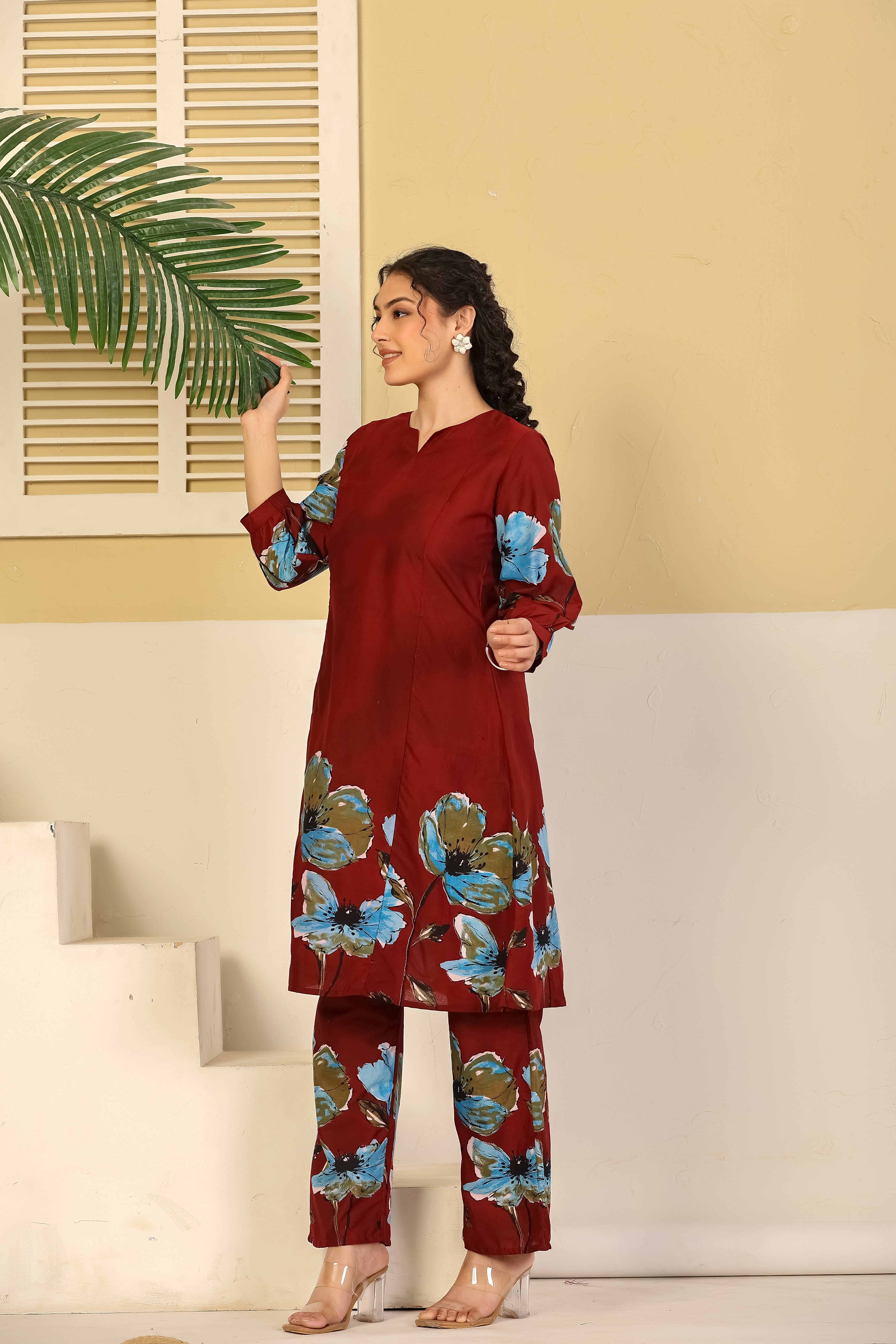 Wine Bloom Statement Co-ord Set