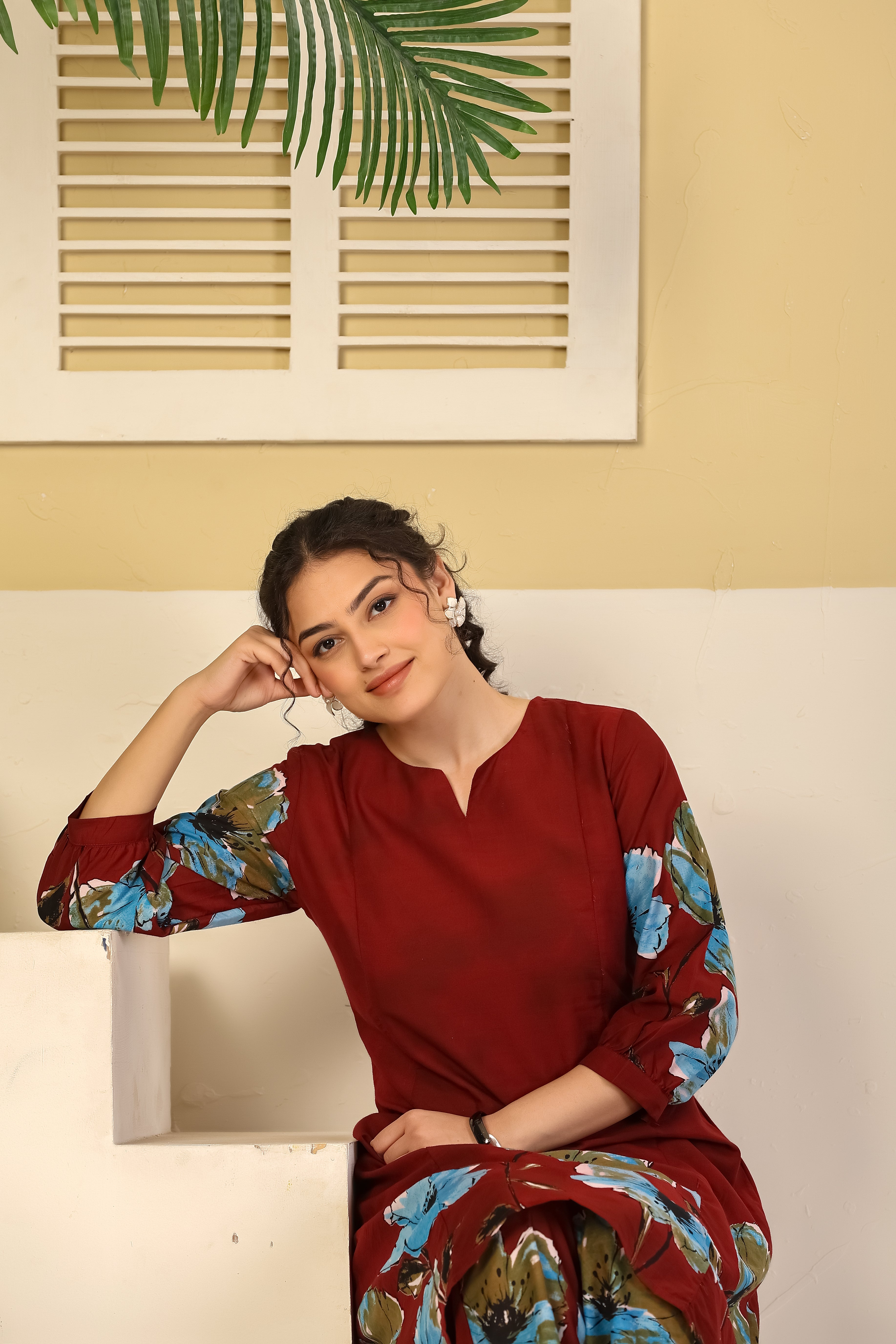 Wine Bloom Statement Co-ord Set