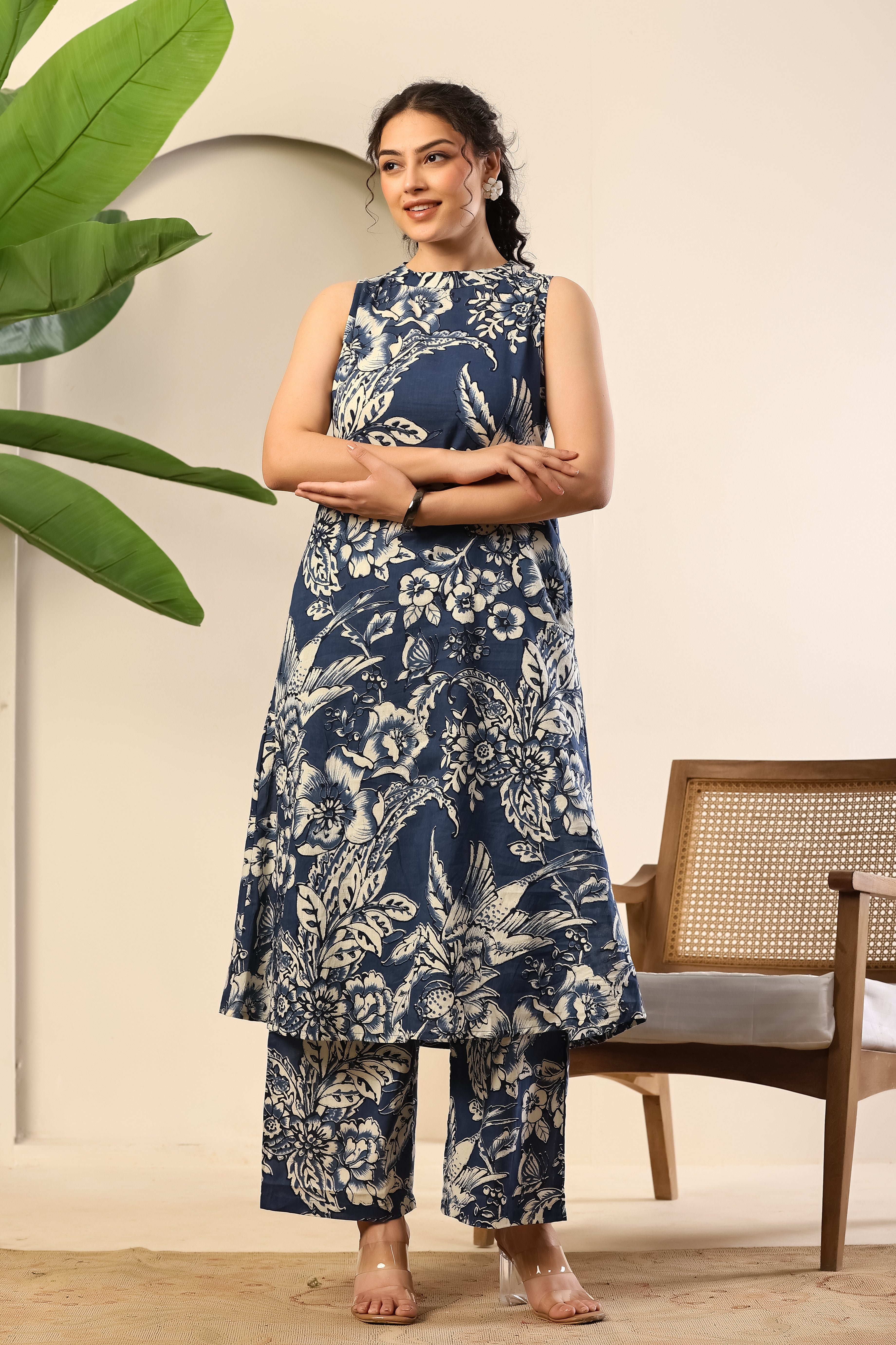 Indigo Bloom Printed Co-ord Set