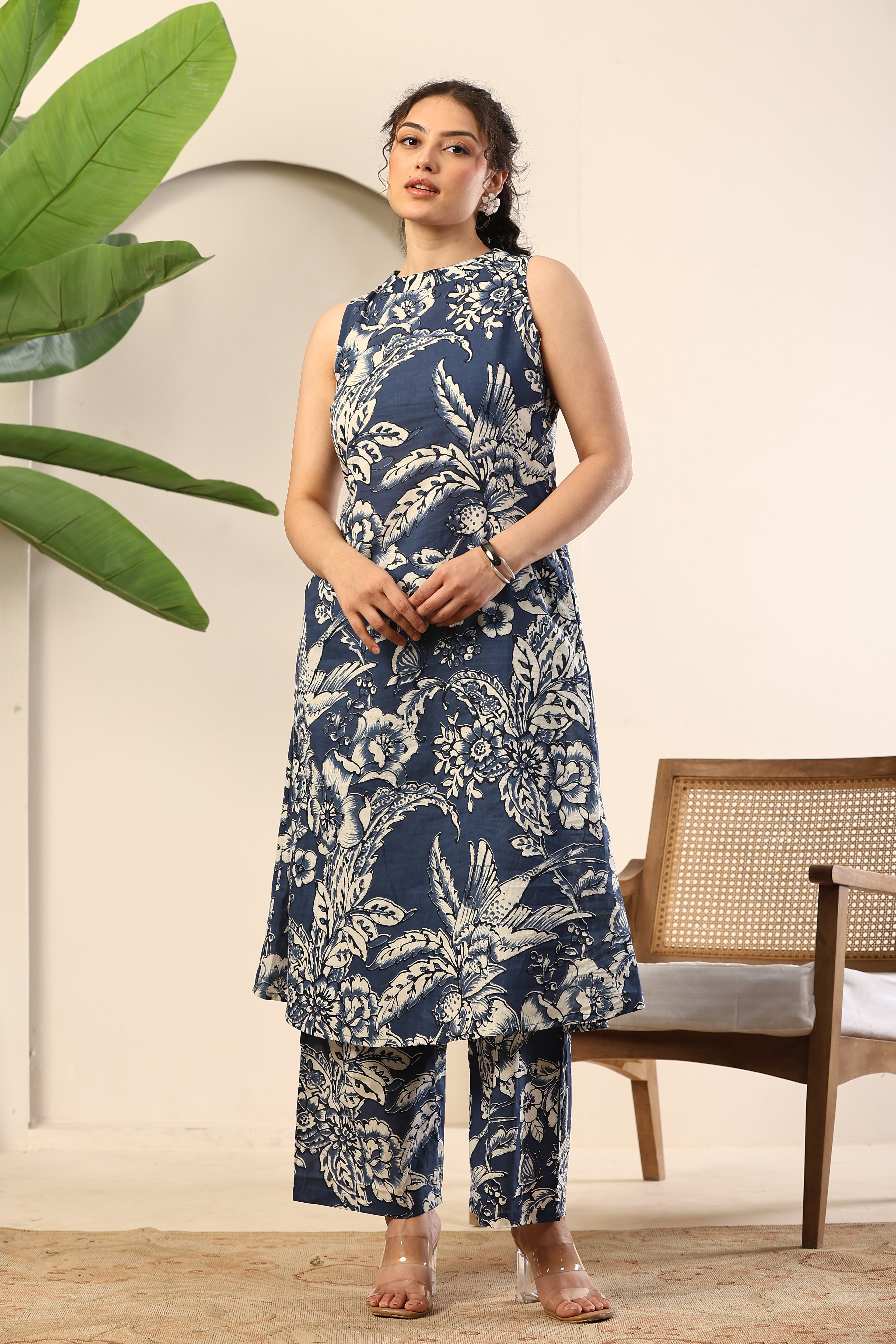 Indigo Bloom Printed Co-ord Set