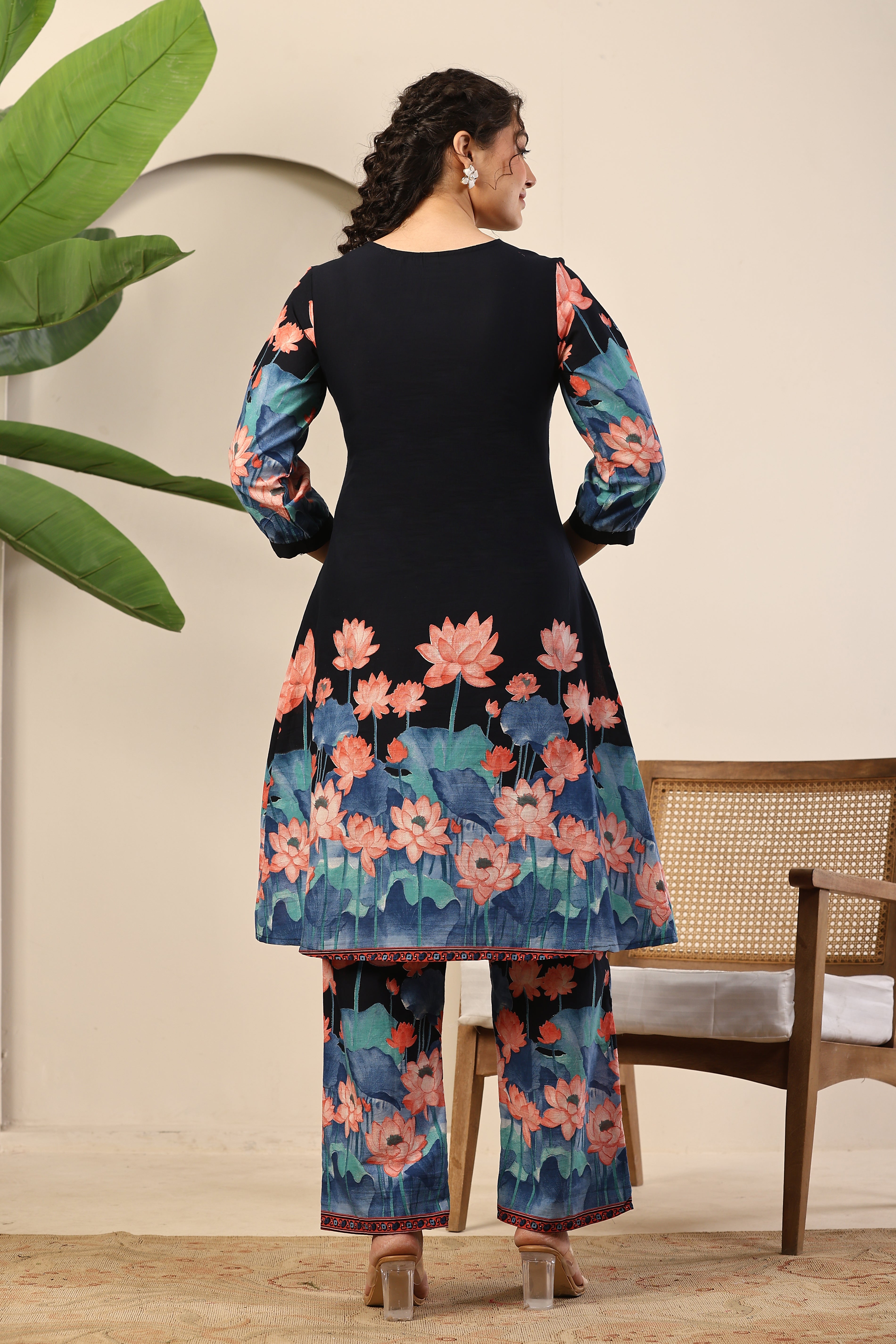 Midnight Lotus Printed Co-ord Set