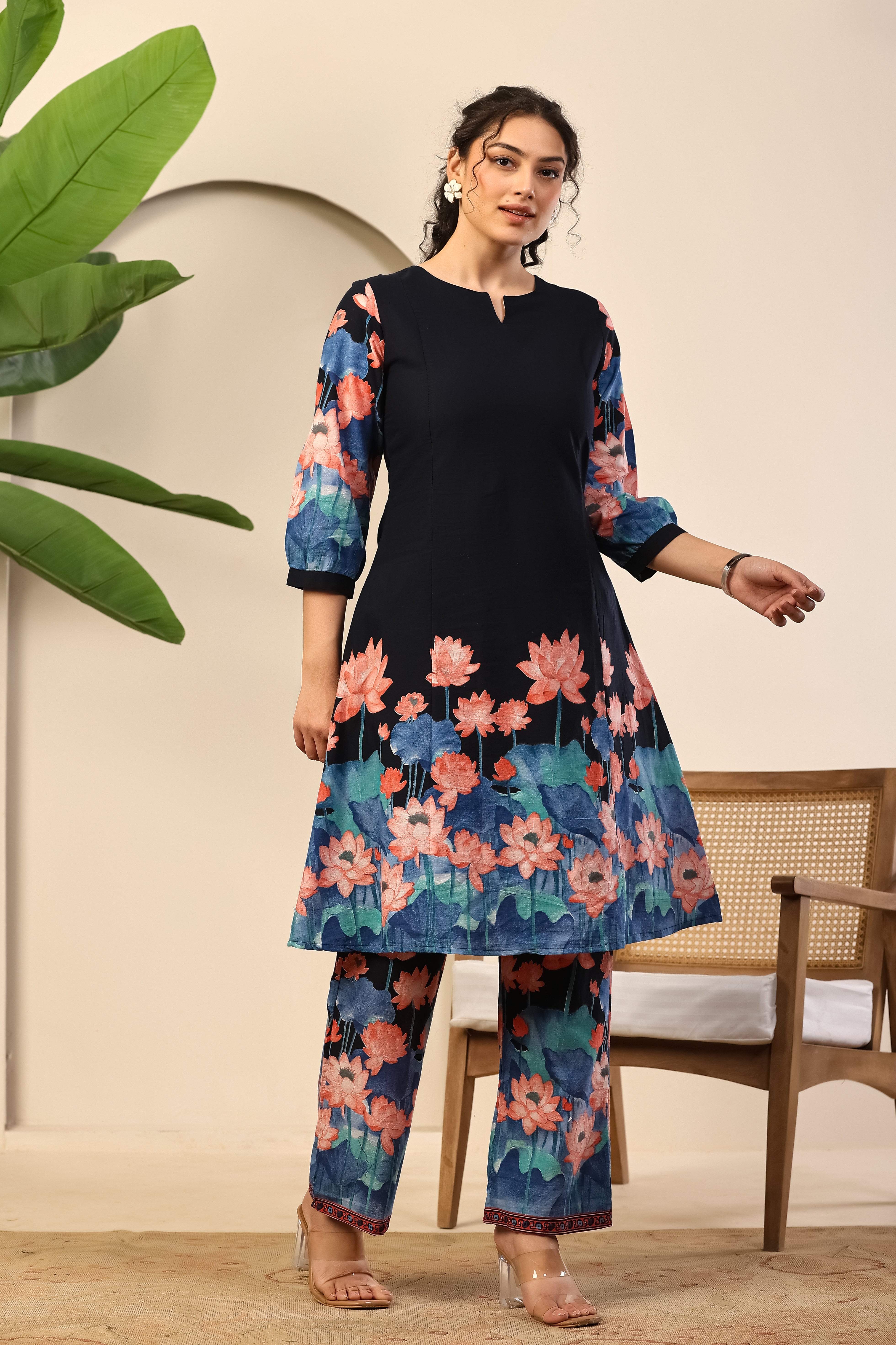 Midnight Lotus Printed Co-ord Set