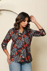Dusky Bloom Henley Shirt