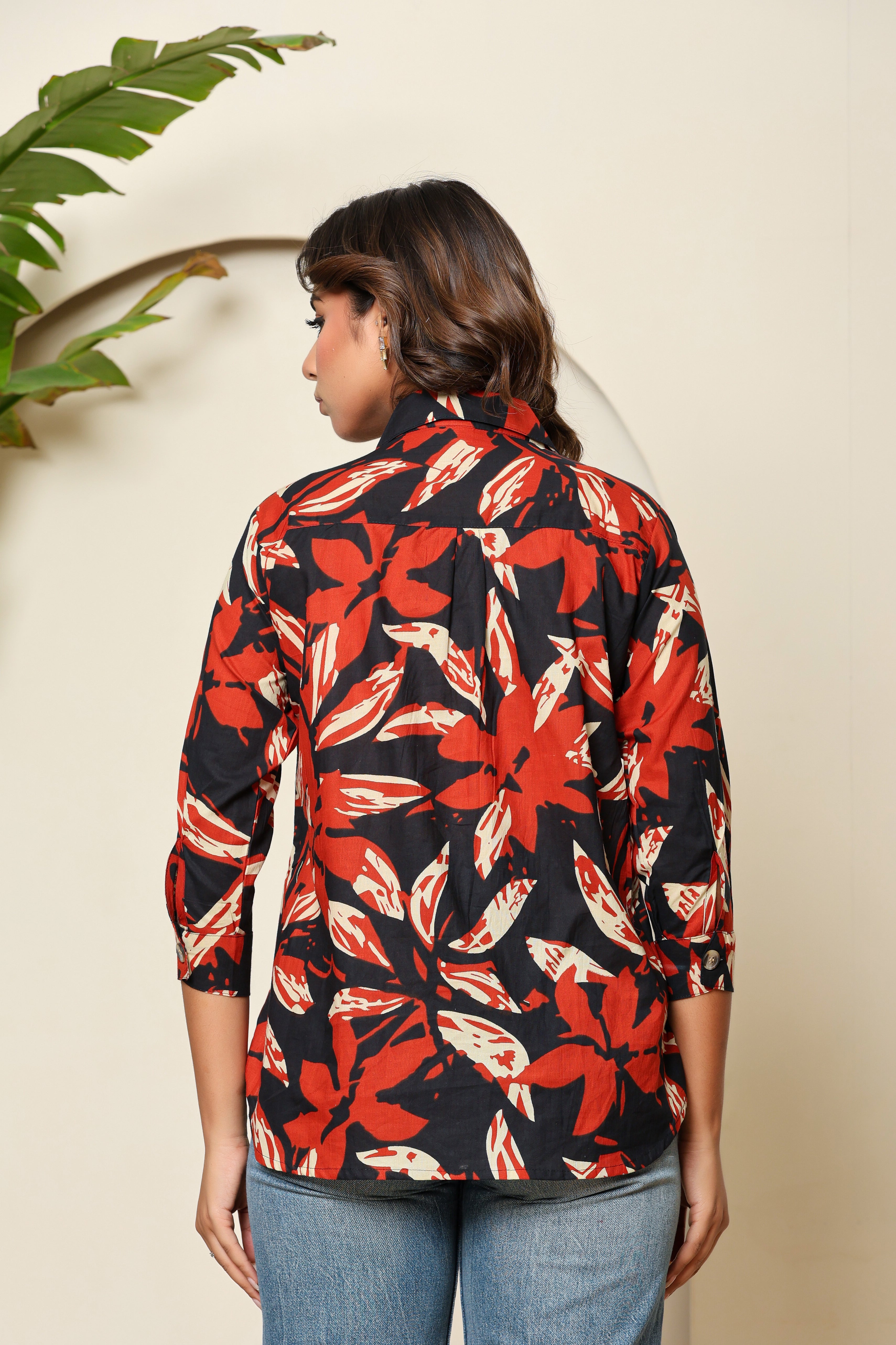Midnight Bloom Henley Shirt