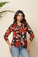 Midnight Bloom Henley Shirt