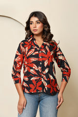 Midnight Bloom Henley Shirt