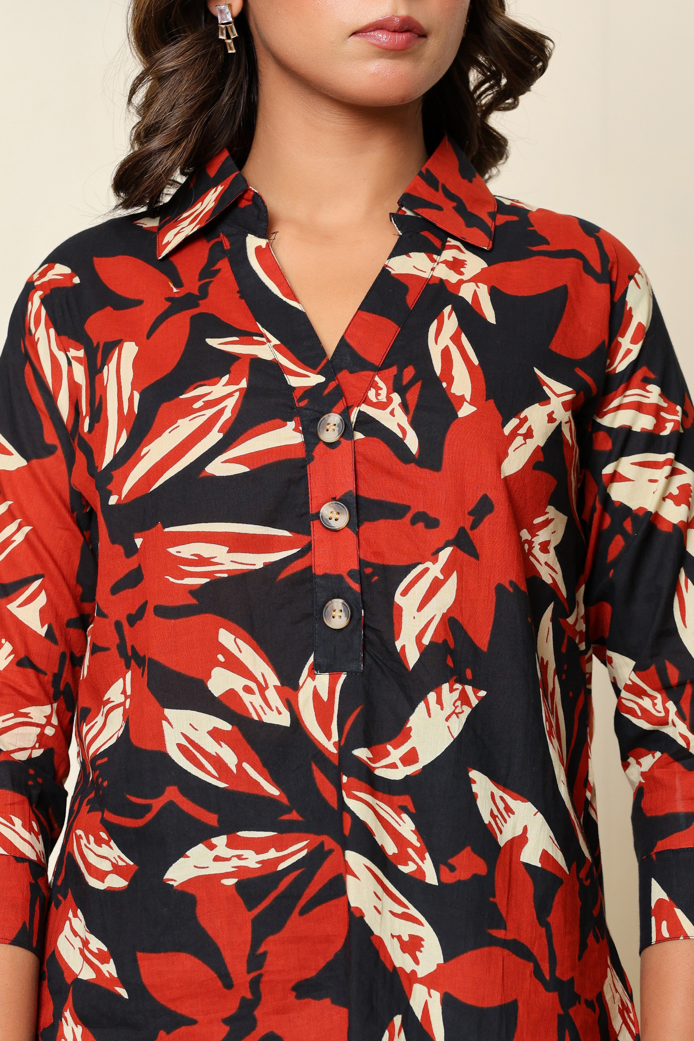Midnight Bloom Henley Shirt