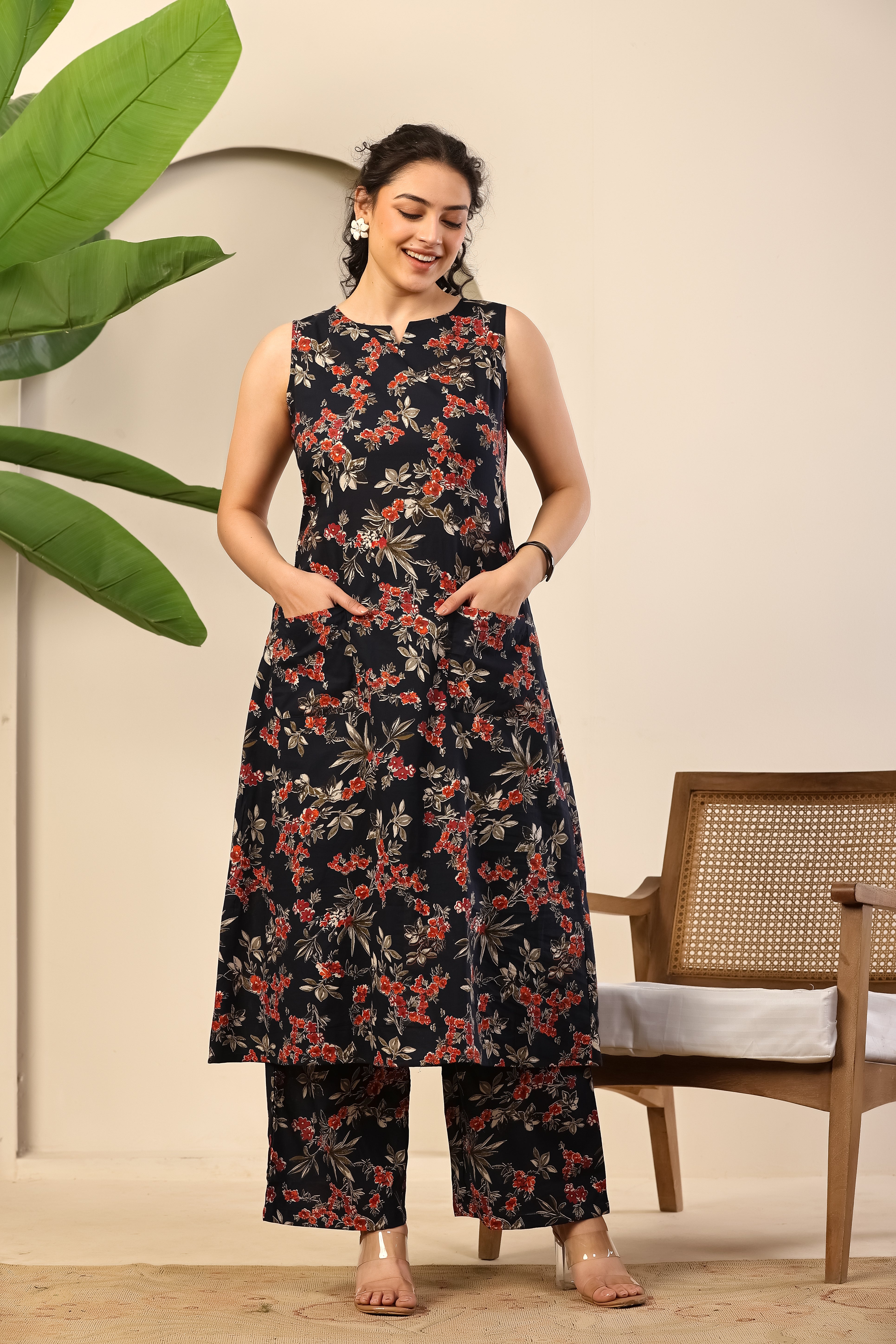 Midnight Blossom Printed Co-ord Set