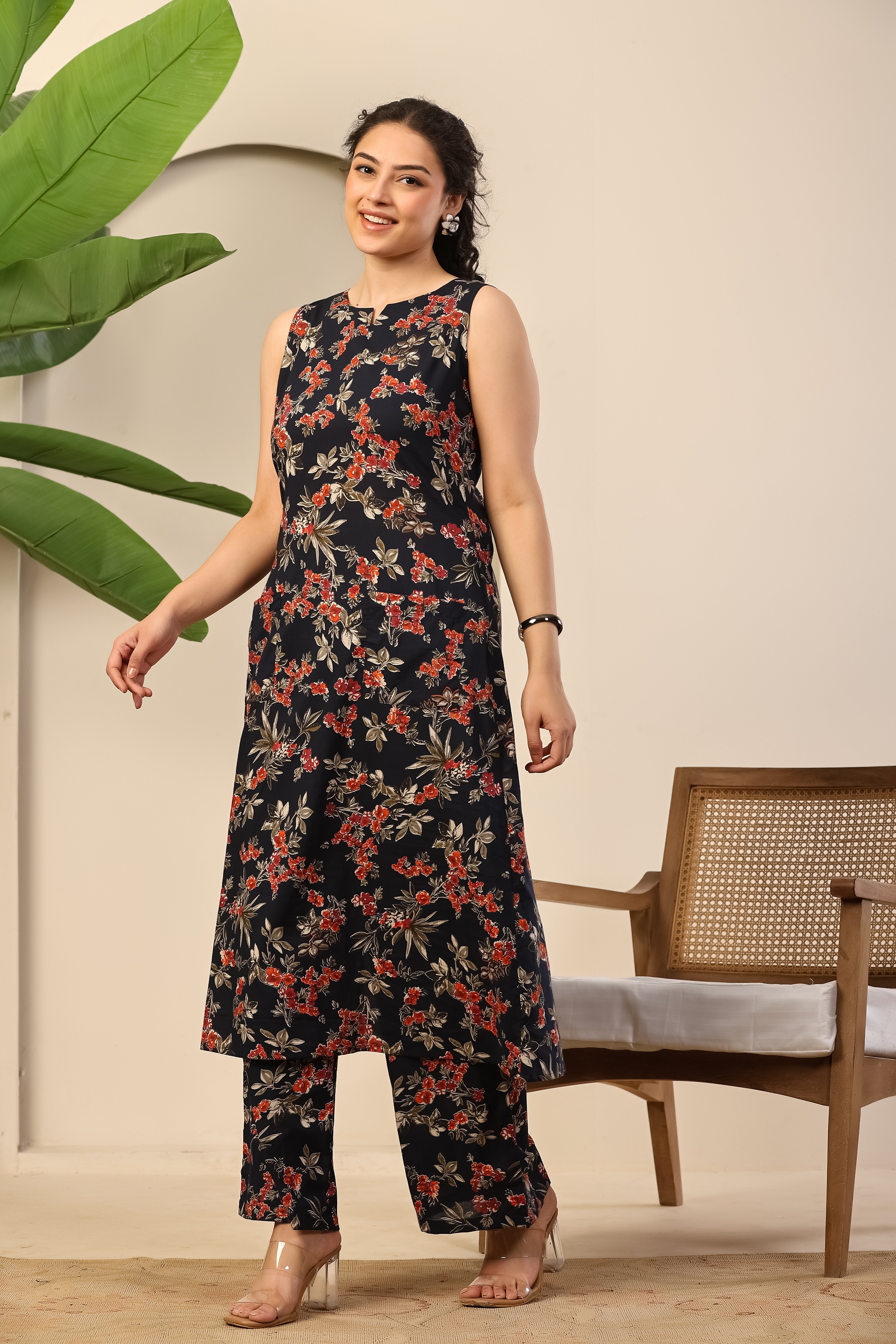 Midnight Blossom Printed Co-ord Set