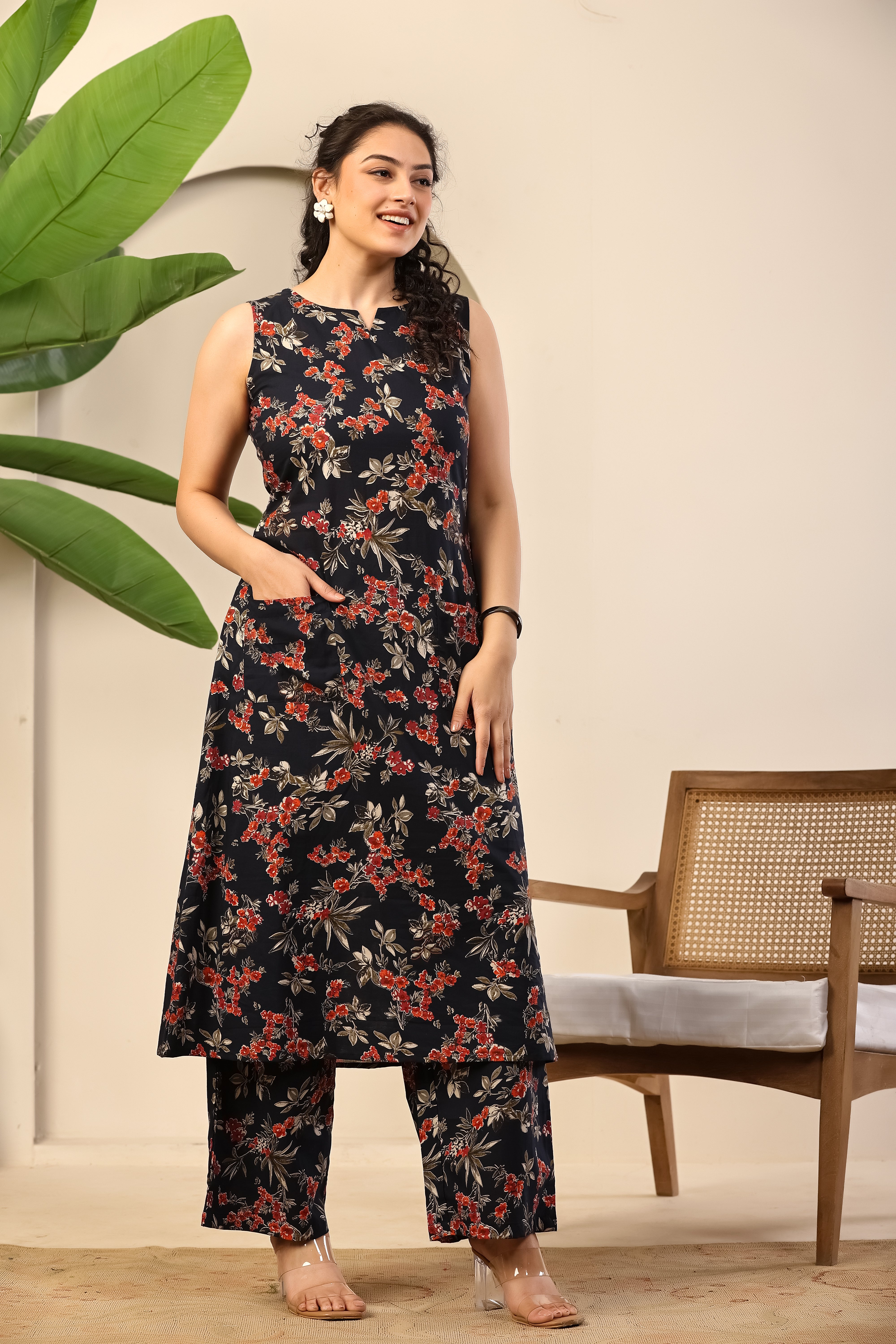Midnight Blossom Printed Co-ord Set