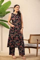 Midnight Blossom Printed Co-ord Set