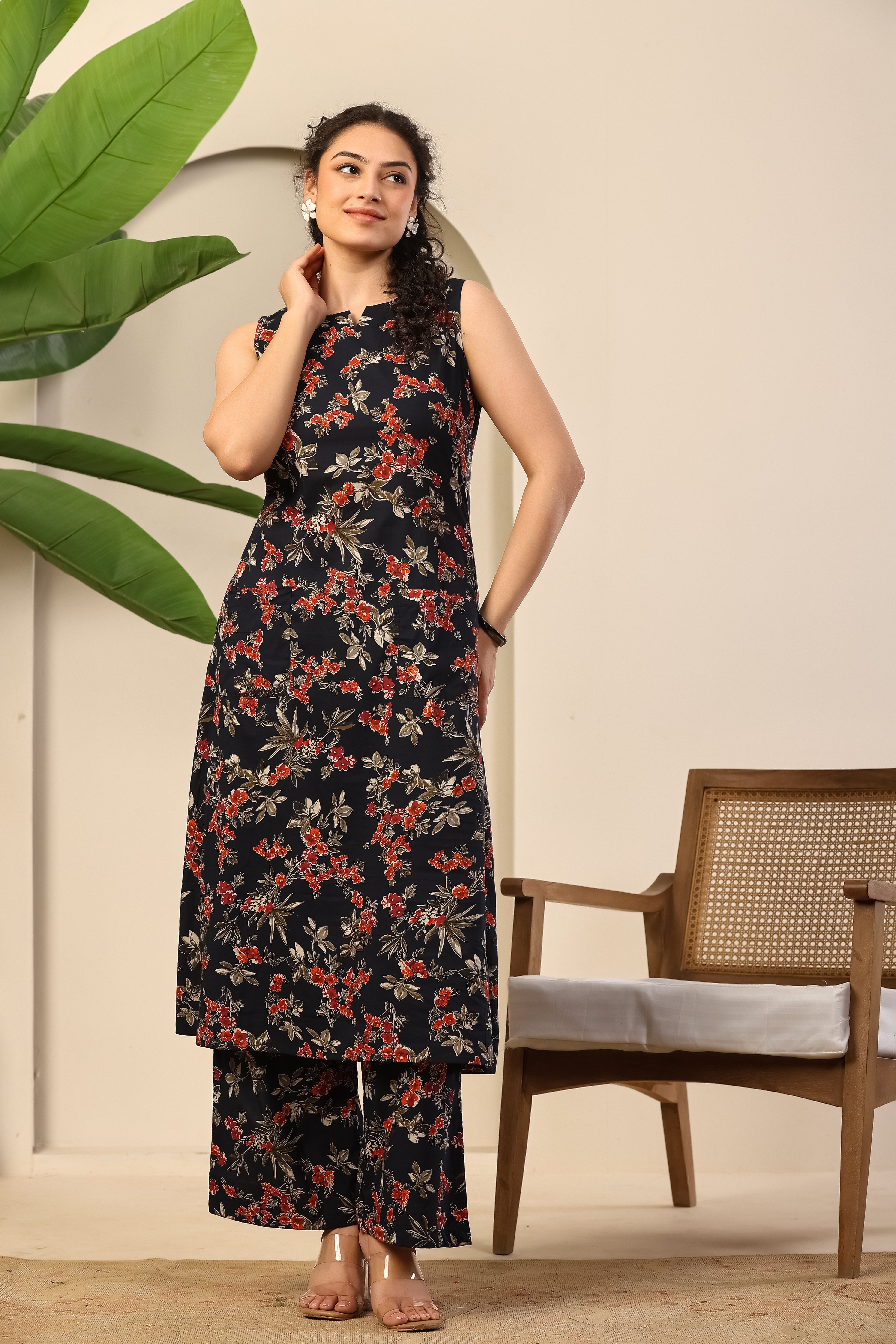 Midnight Blossom Printed Co-ord Set