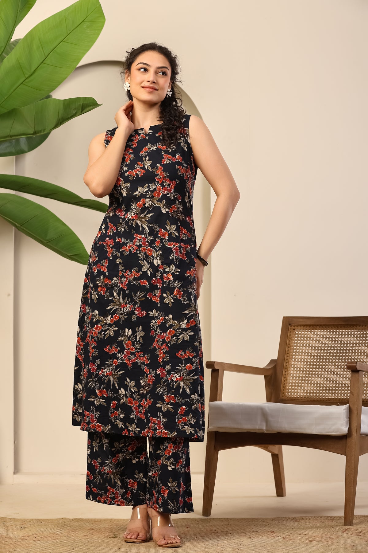 Midnight Blossom Printed Co-ord Set