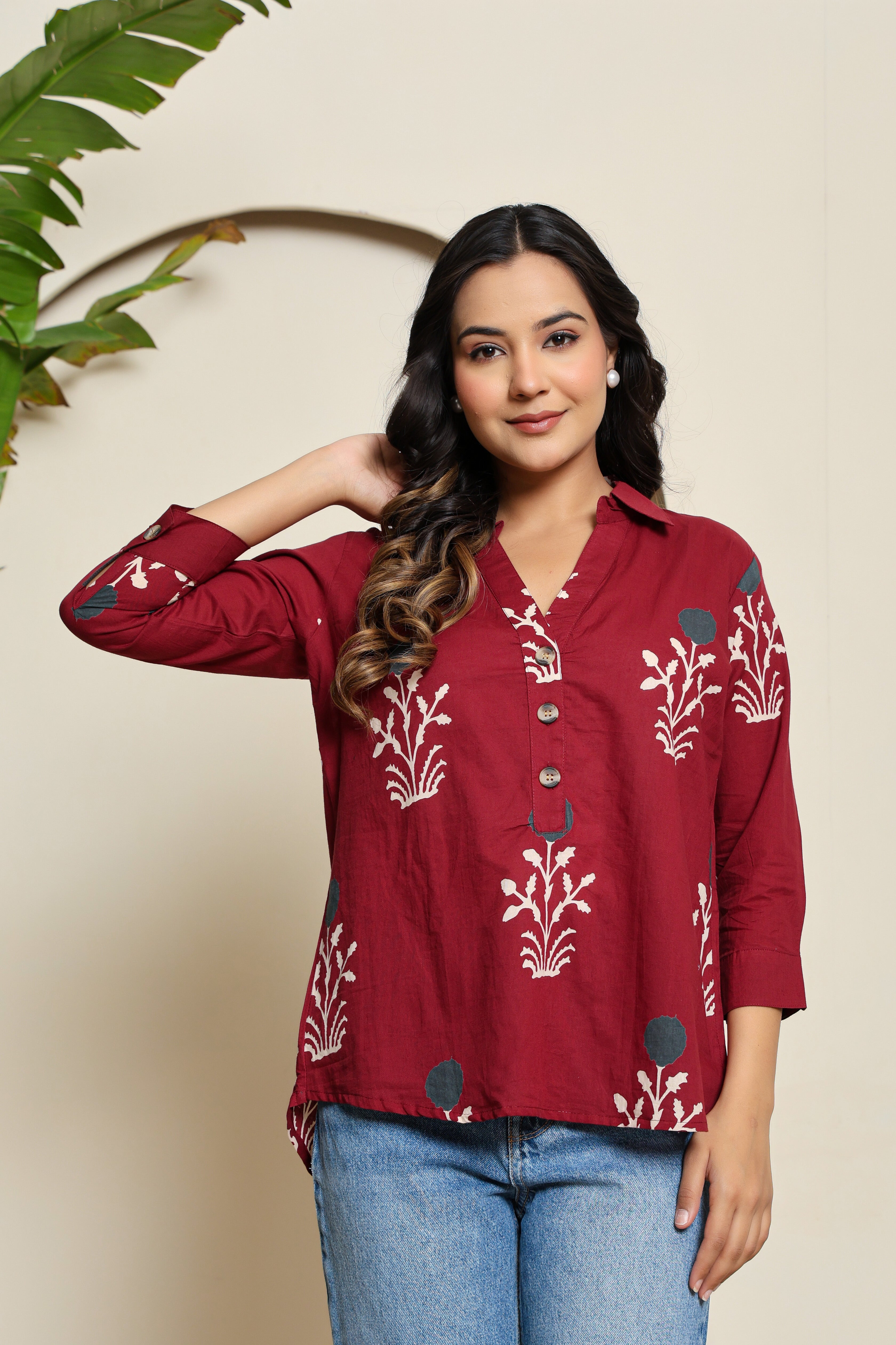 Crimson Echo Henley Shirt