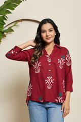 Crimson Echo Henley Shirt