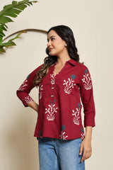 Crimson Echo Henley Shirt