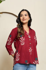 Crimson Echo Henley Shirt