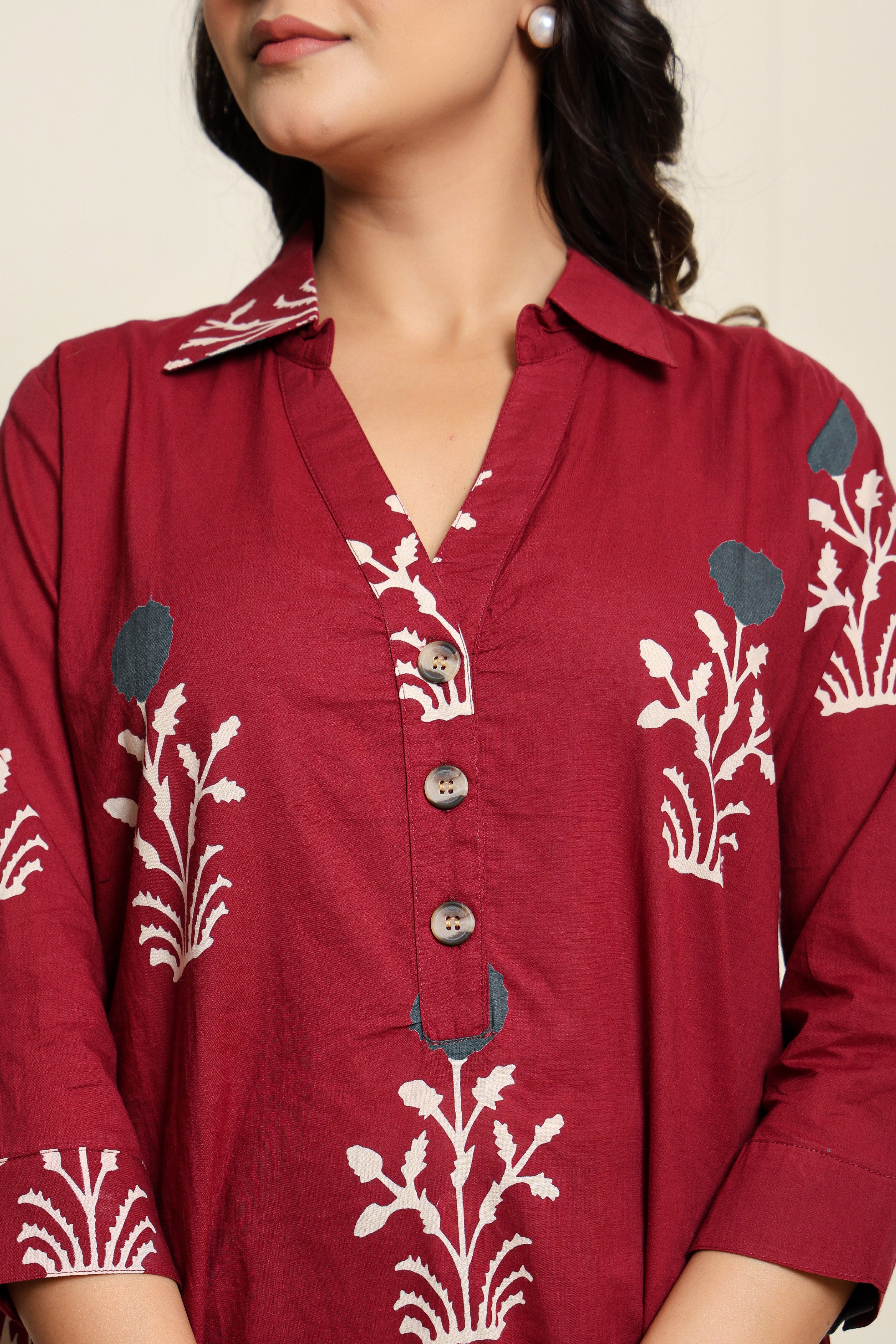 Crimson Echo Henley Shirt