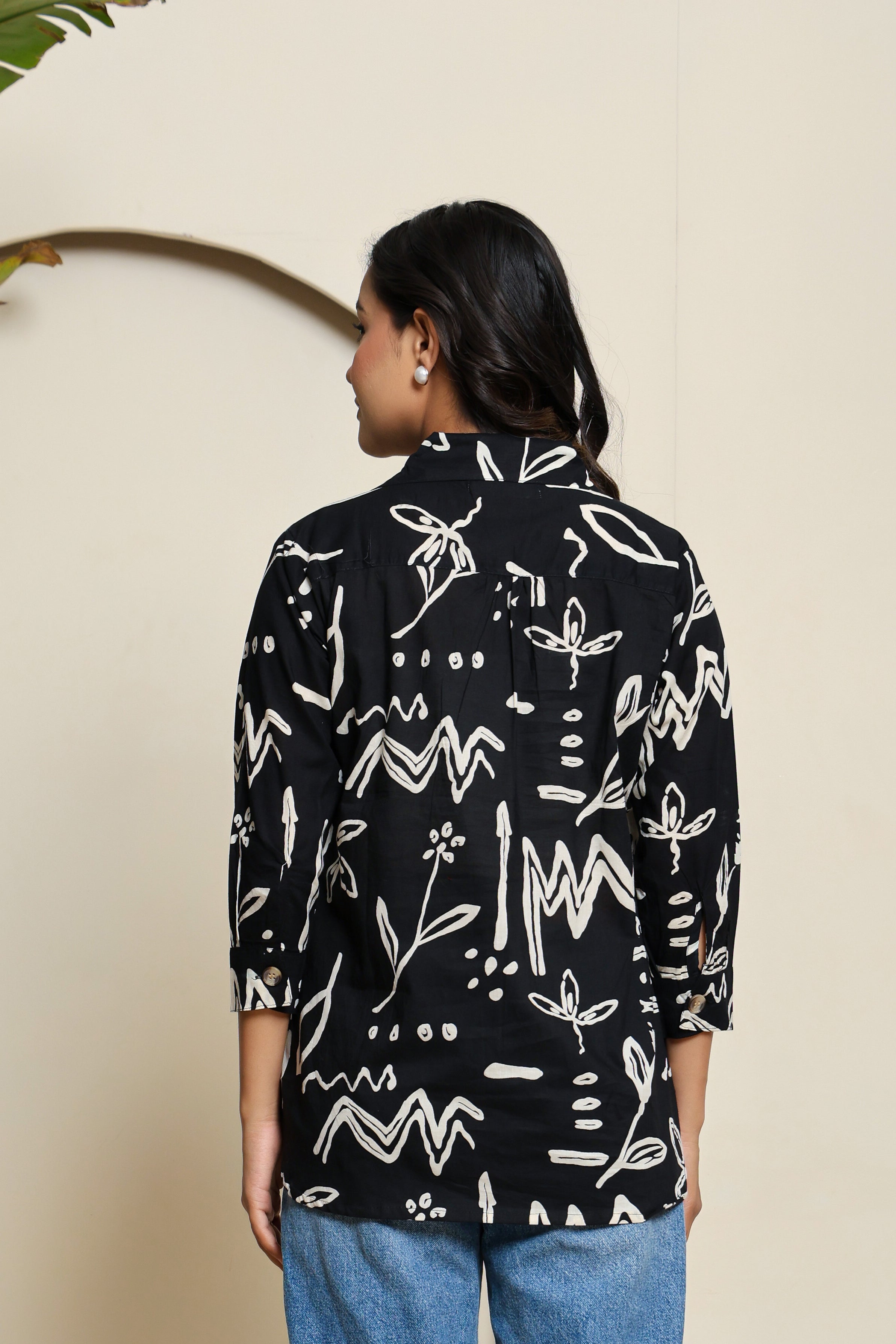 Noir Script Henley Shirt