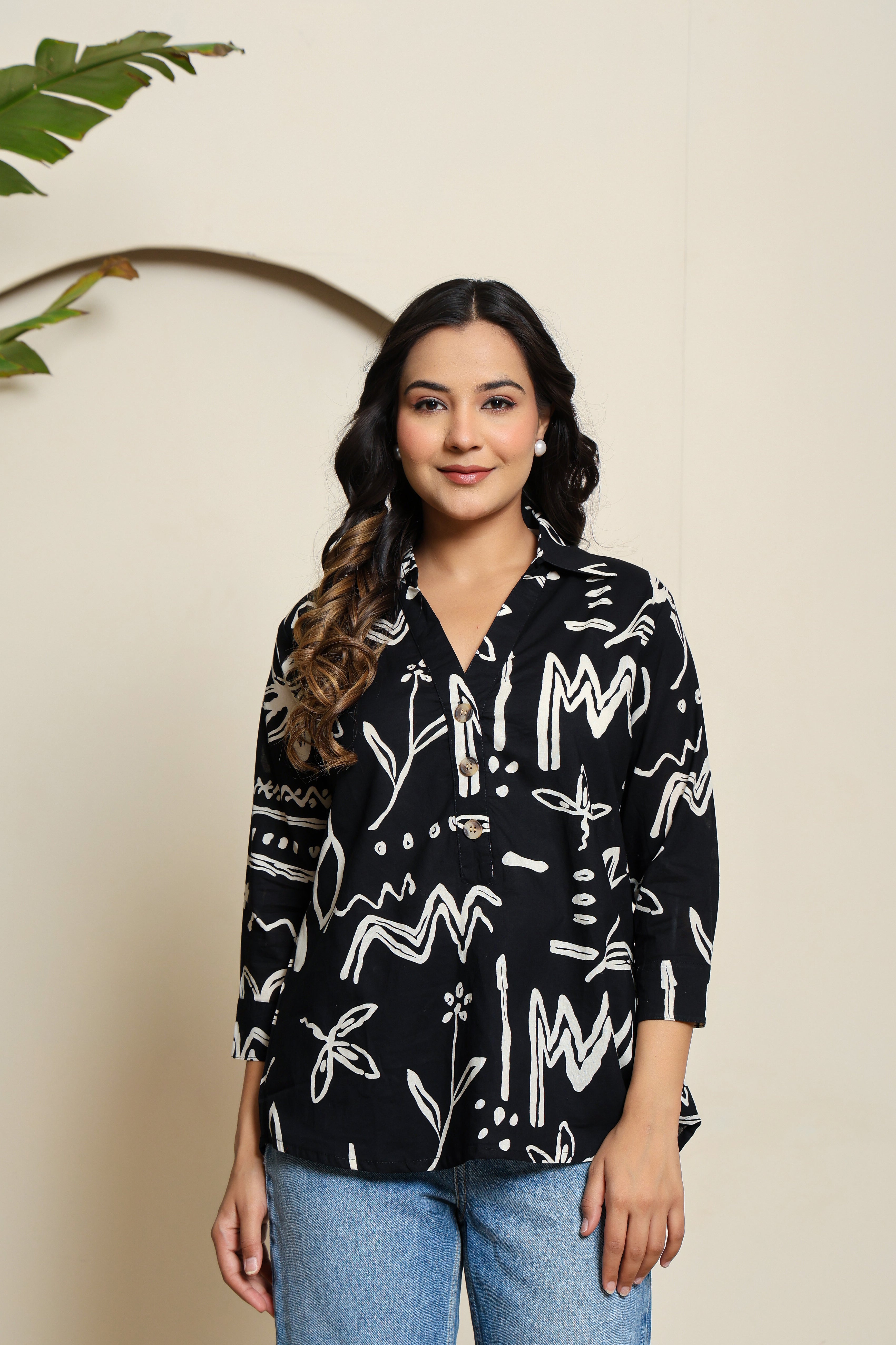 Noir Script Henley Shirt