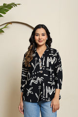 Noir Script Henley Shirt