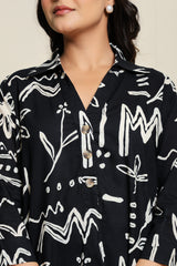 Noir Script Henley Shirt