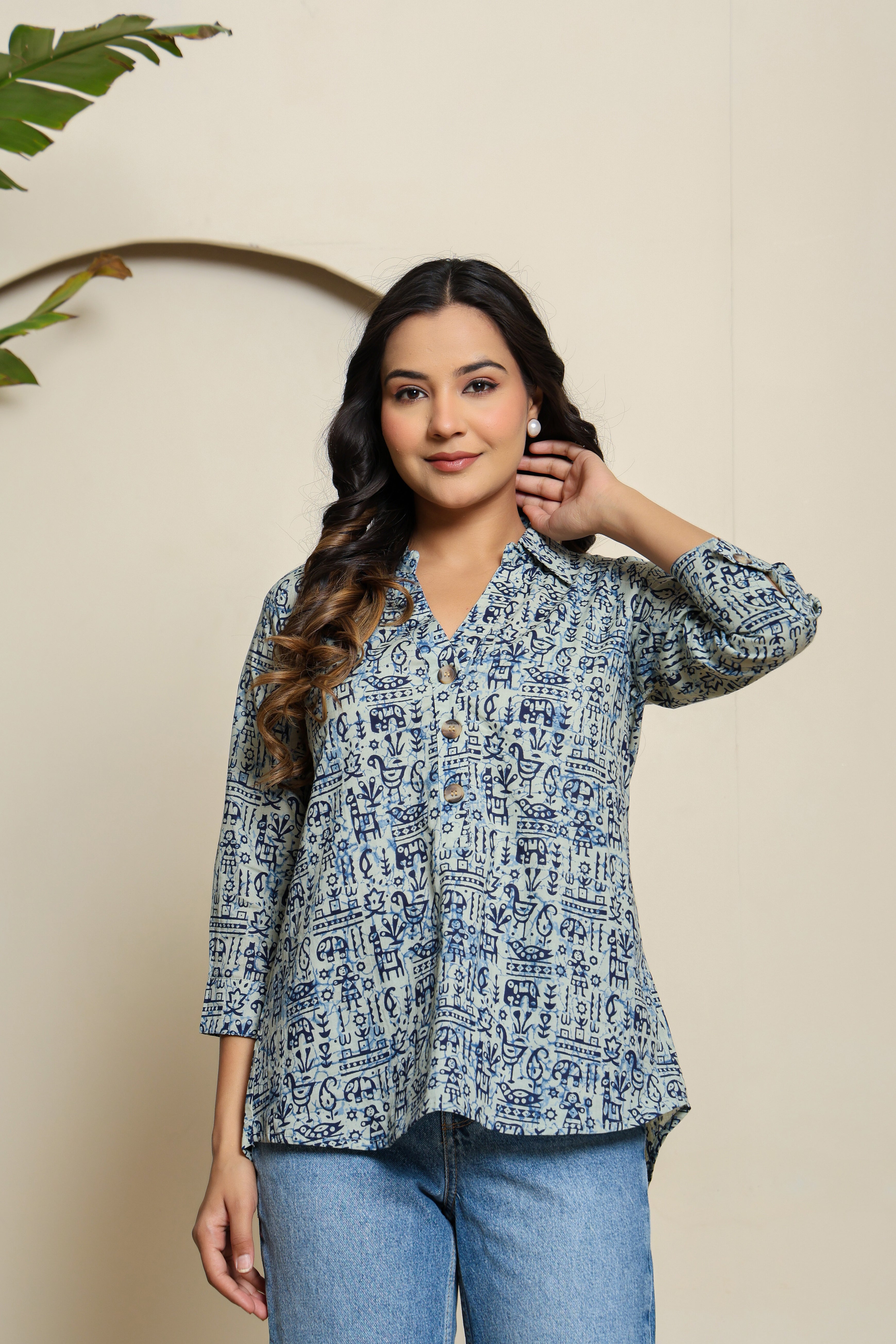 Sky Drift Henley Shirt