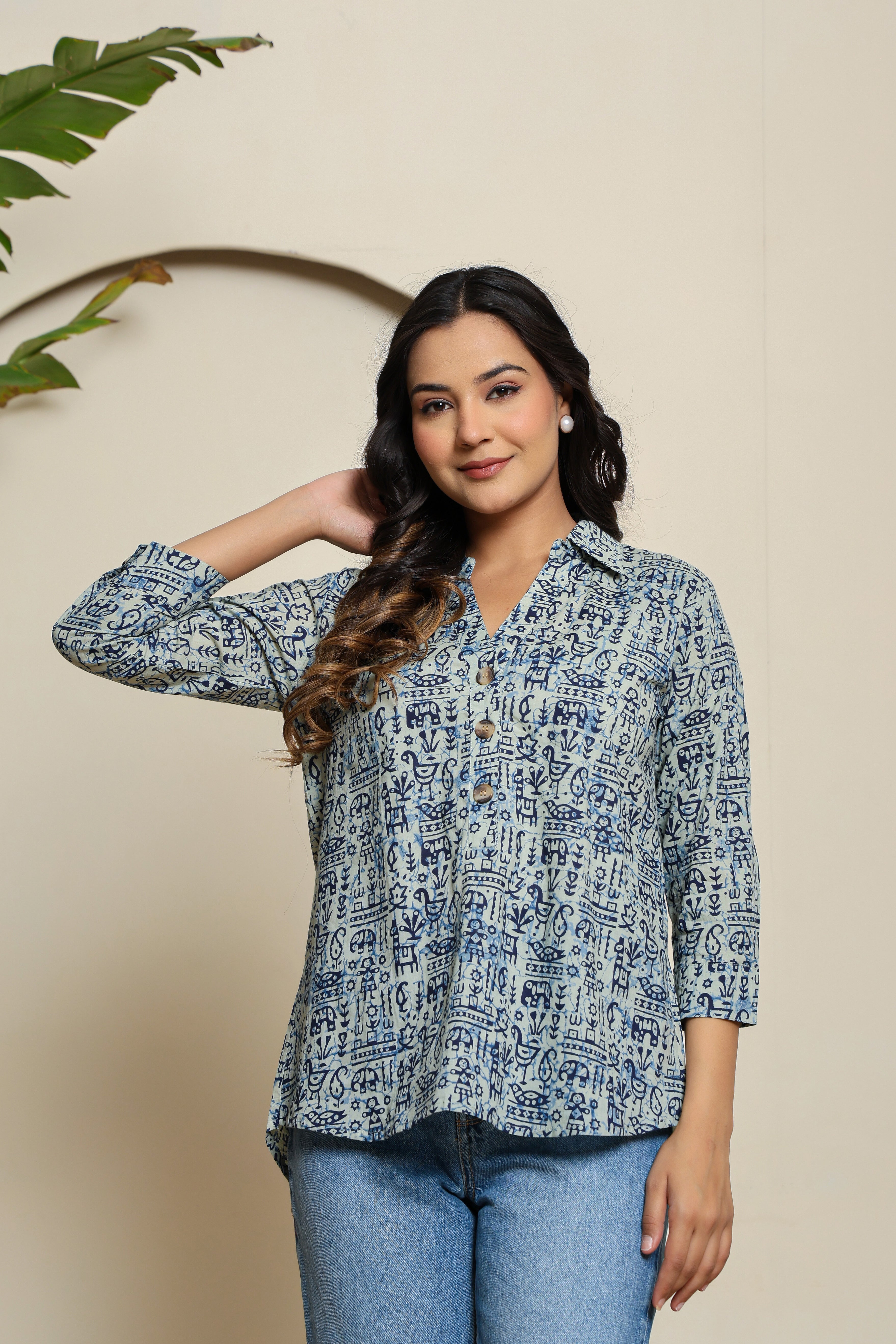 Sky Drift Henley Shirt