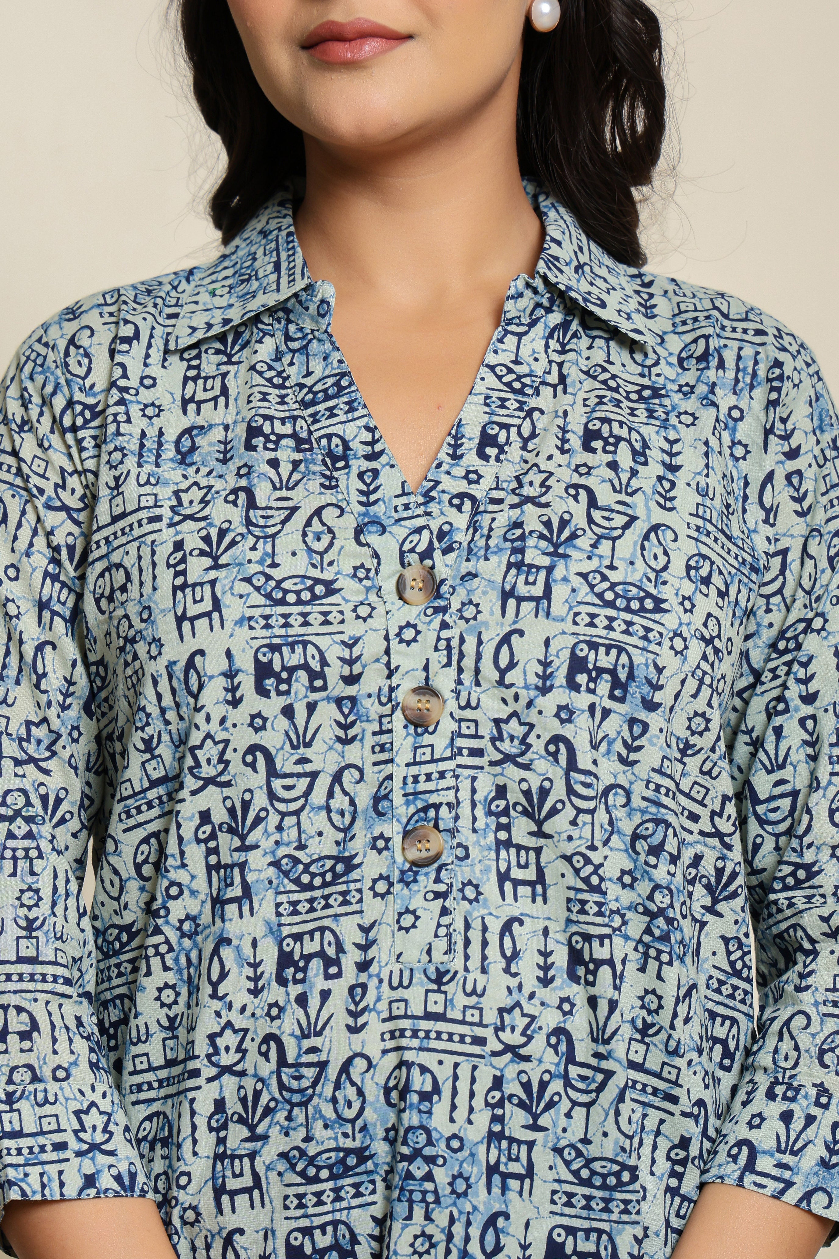 Sky Drift Henley Shirt
