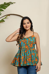 Verdant Vibe Spaghetti Top