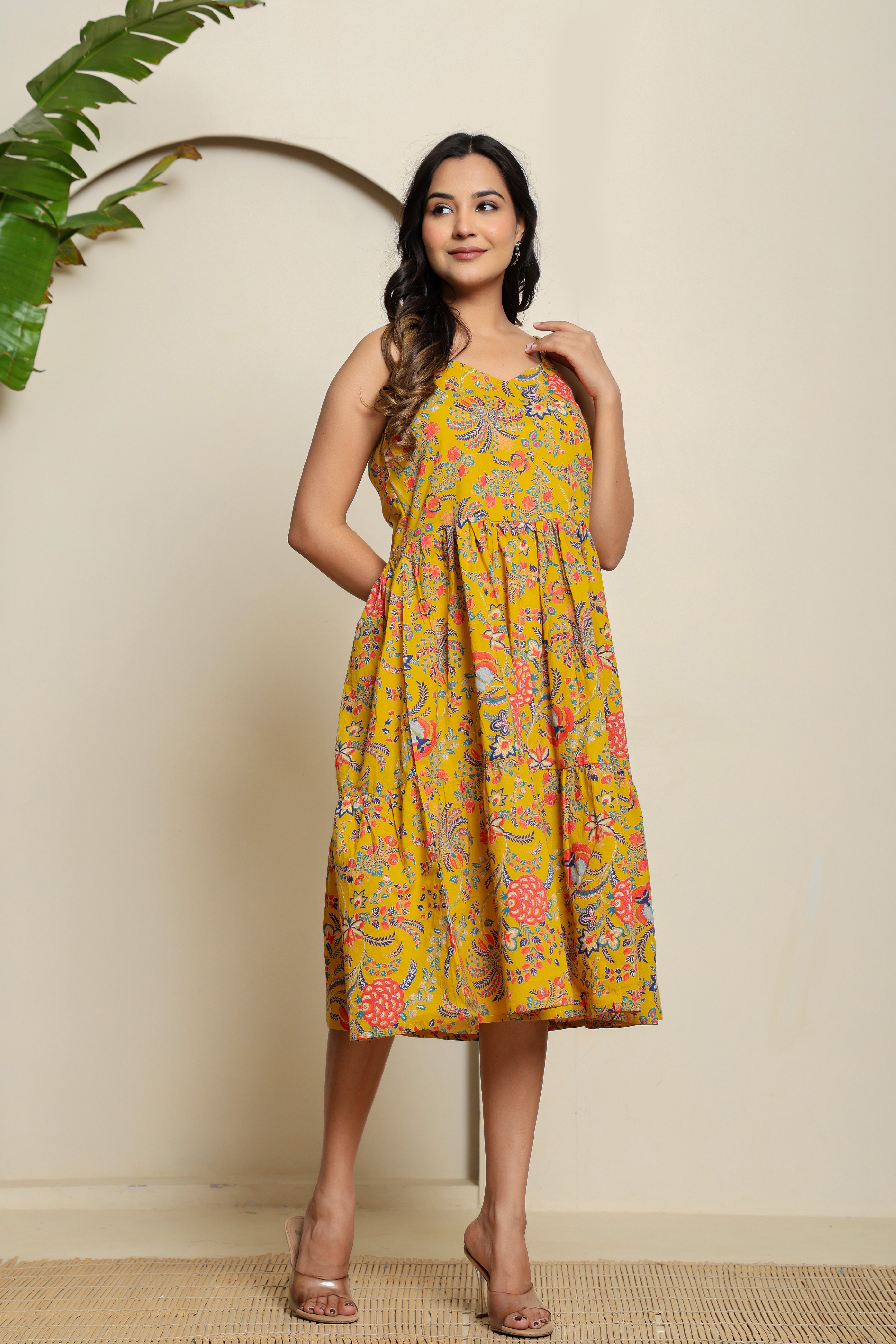 Sunflower Kiss Spaghetti Dress