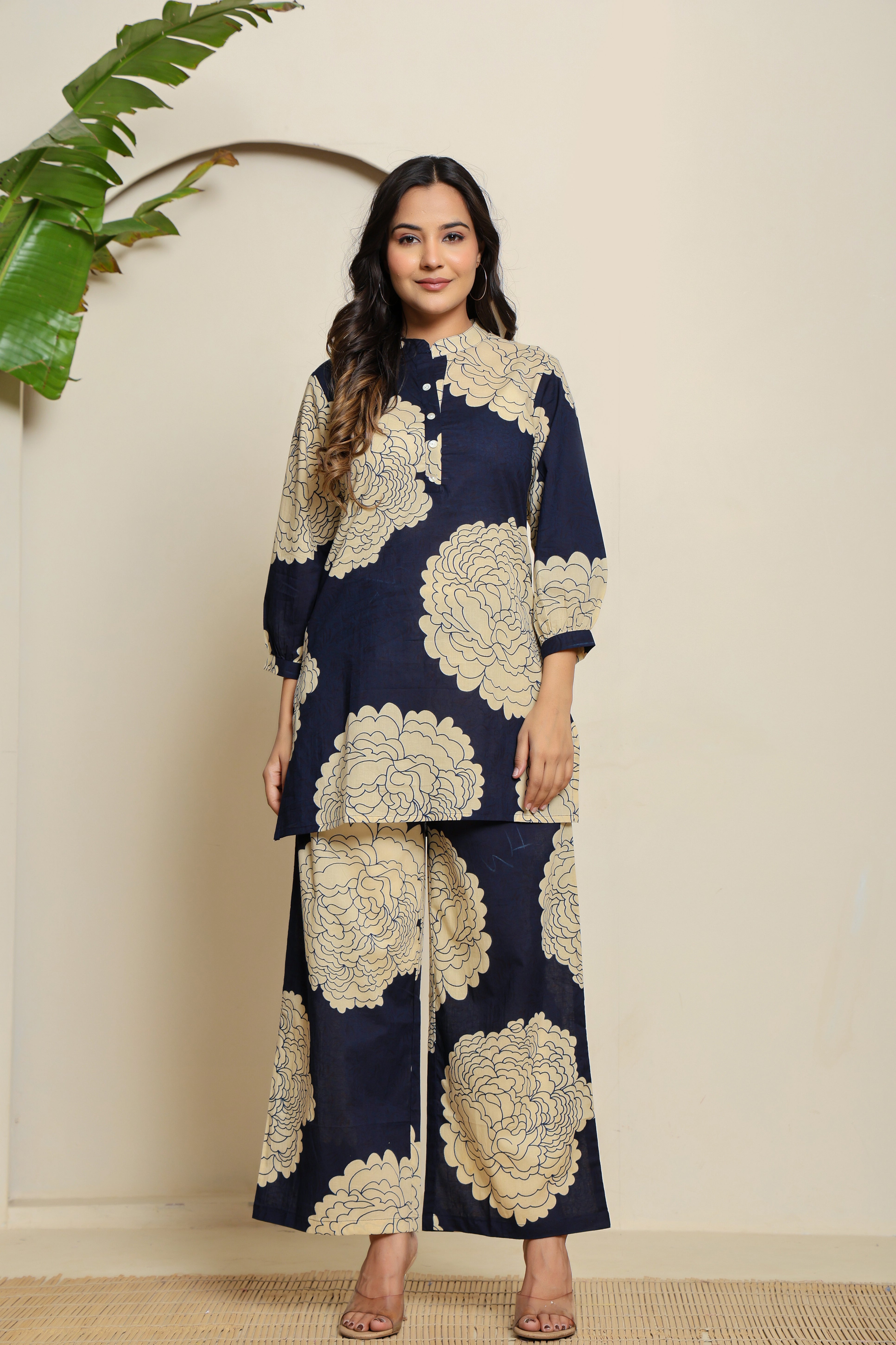Moonlit Bloom High Neck Co-ord Set