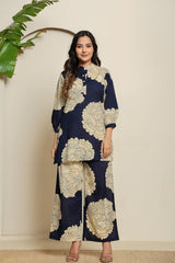 Moonlit Bloom High Neck Co-ord Set