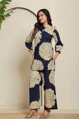 Moonlit Bloom High Neck Co-ord Set